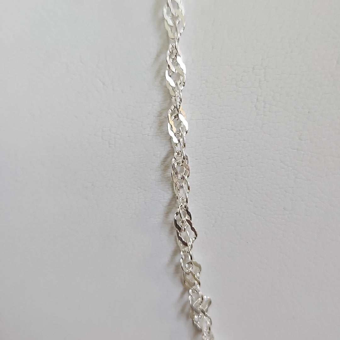 CADENA TEJIDO MEDIO TORZAL PLATA .925 55 CM 5.4 GR (NUEVO)