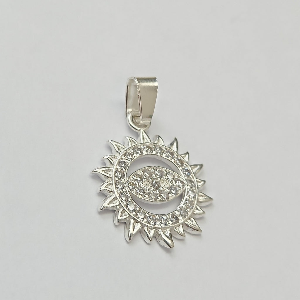 DIJE OJO MAGICO CON CIRCONIAS PLATA .925 2 GR (NUEVO)