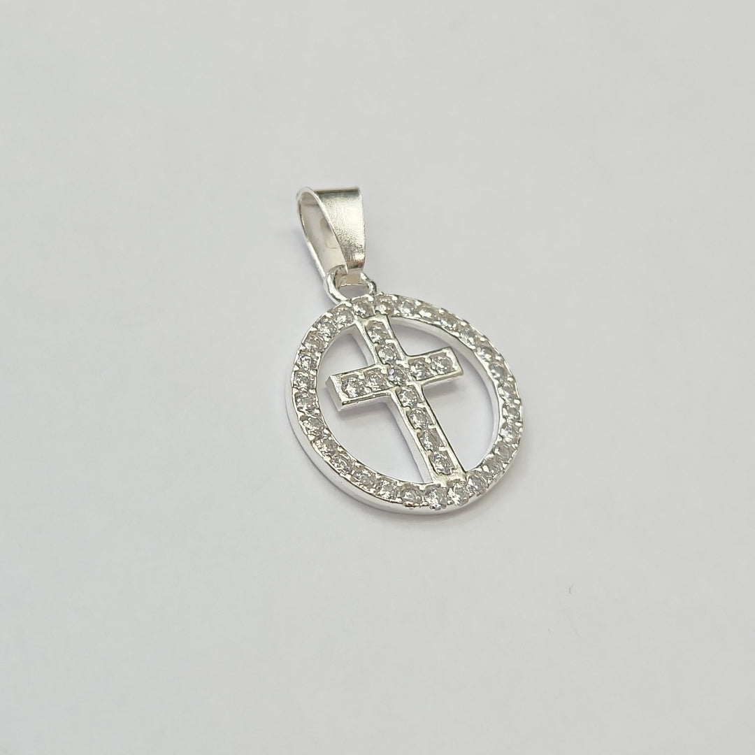DIJE CRUZ C/CIRCONIAS PLATA .925 2.3 GR (NUEVO)