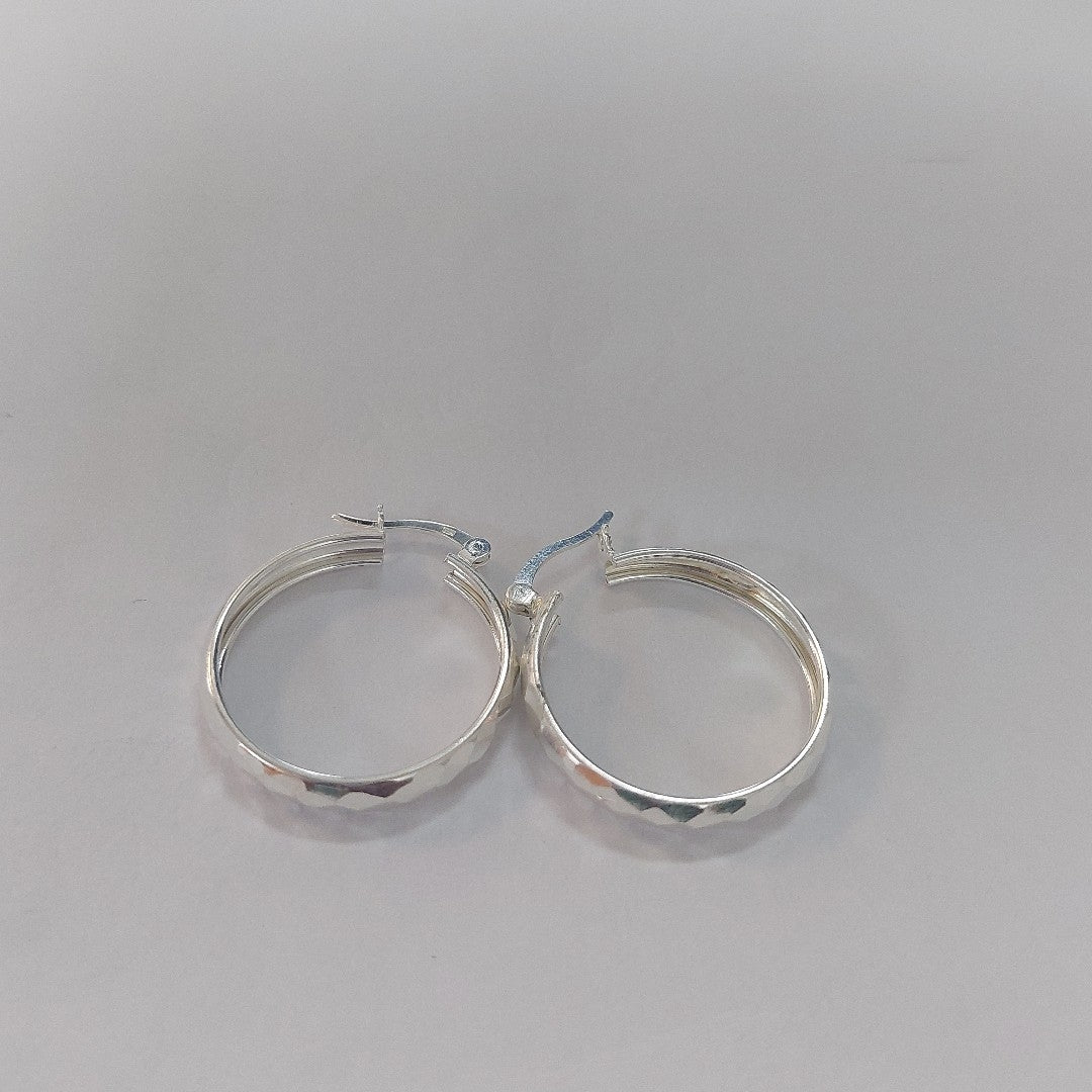 ARETES ARRACADAS FACETADAS PLATA .925 2.5 GR (NUEVO)