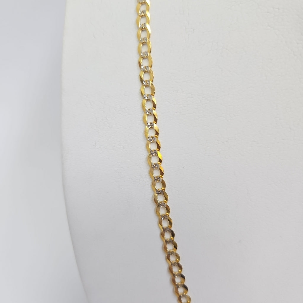 CADENAS BARBADA DIAMANTADA ORO 14K 60 CM 9.5 GR (NUEVO)