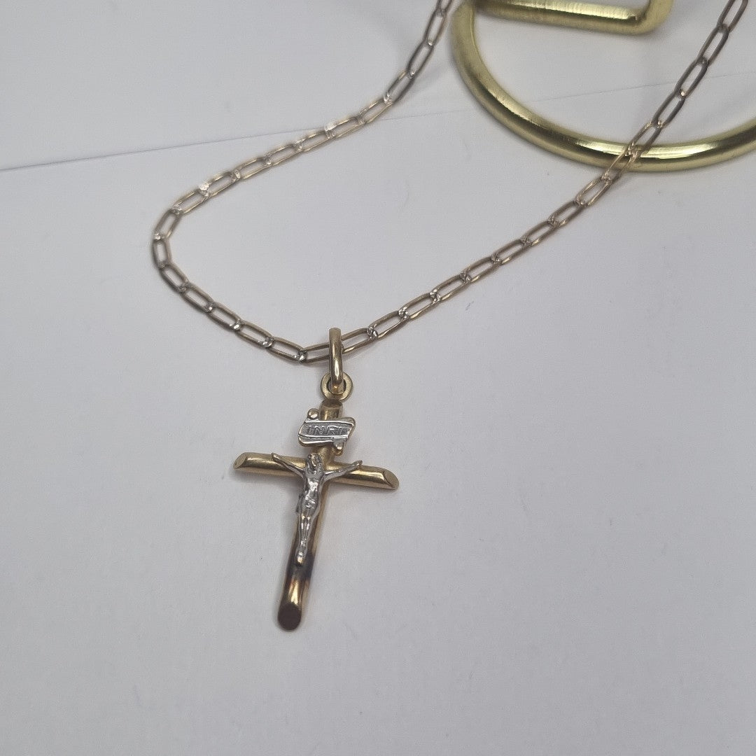 CADENA, CRISTO ORO 14 K 4.6 GRMS (SEMINUEVO)