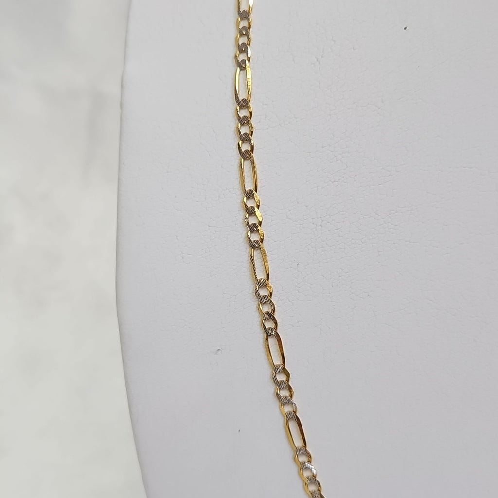 CADENAS TEJIDO 3X1 DIAMANTADO ORO 10K 55 CM 6.2 GR (NUEVO)
