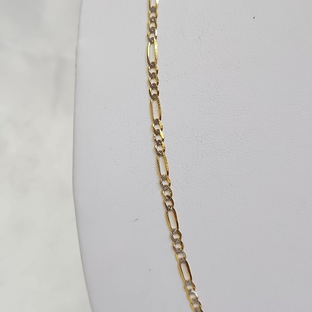 CADENAS TEJIDO 3X1 DIAMANTADO ORO 10K 55 CM 6.2 GR (NUEVO)