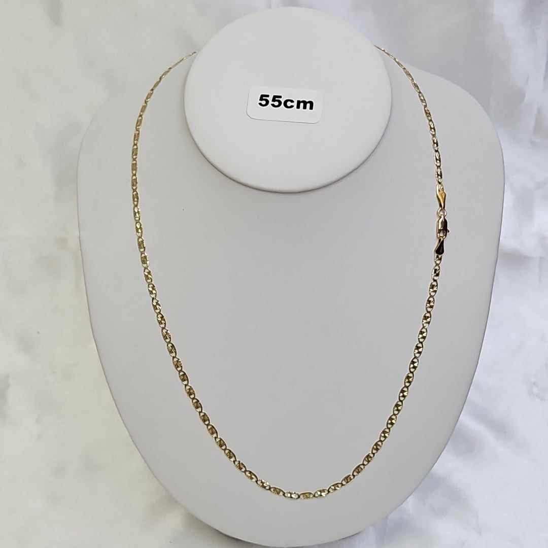 CADENAS TEJIDO GUCHI ORO 14K 55 CM 7.1 GR (NUEVO)