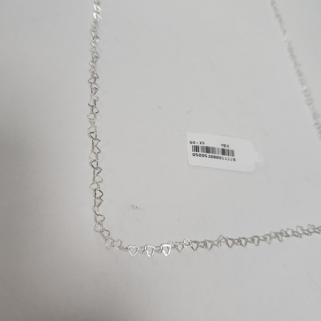 CADENA CORAZONES PLATA .925 55 CM 2.82 GR (NUEVO)