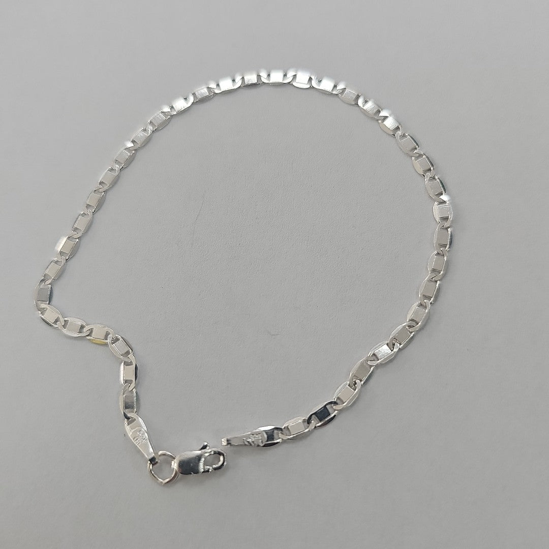 PULSERA TEJIDO ESPEJO PLATA .925 21 CM 2.9 GR (NUEVO)