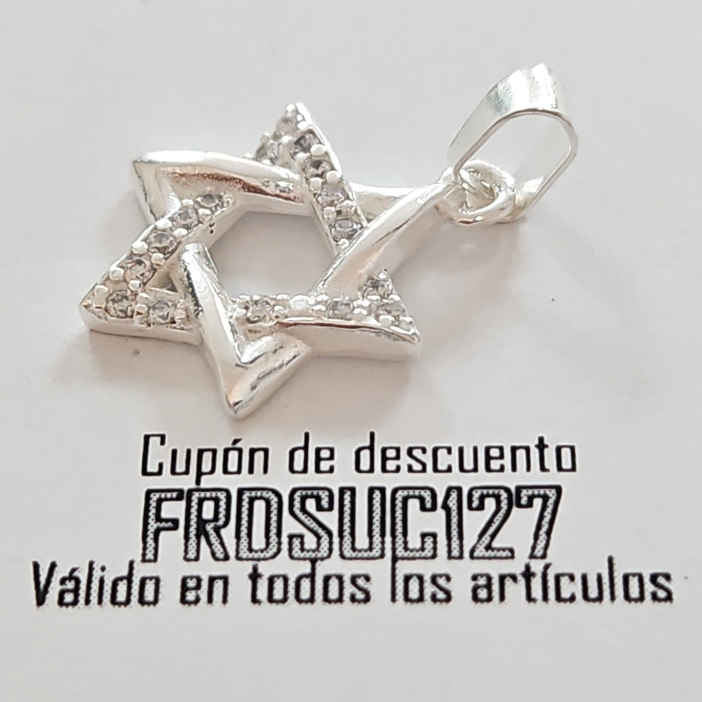 DIJE ESTRELLA DE DAVID C/CIRCONIAS PLATA .925 2.6 GR (NUEVO)