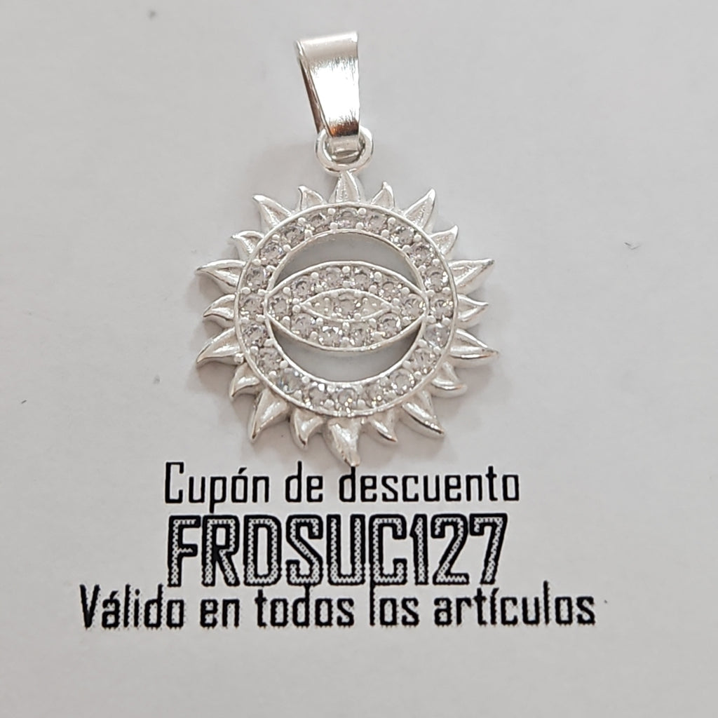 DIJE OJO MAGICO CON CIRCONIAS PLATA .925 1.9 GR (NUEVO)