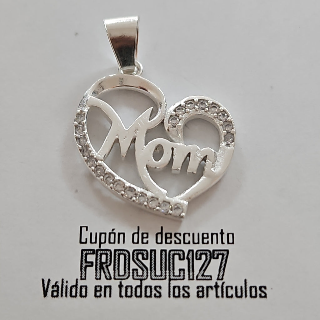 DIJE CORAZON C/CIRCONIAS PLATA .925 3.1 GR (NUEVO)