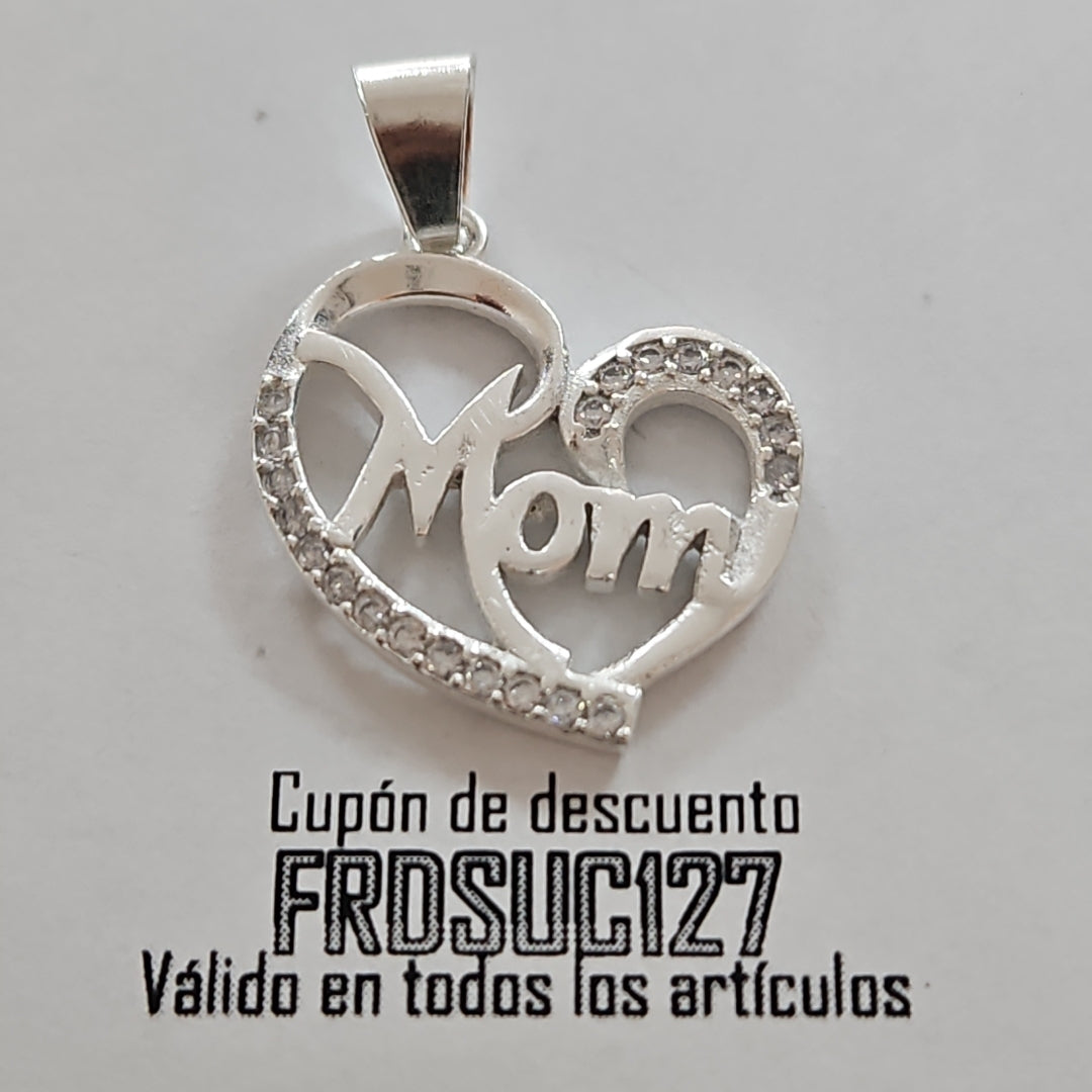 DIJE CORAZON C/CIRCONIAS PLATA .925 3.1 GR (NUEVO)