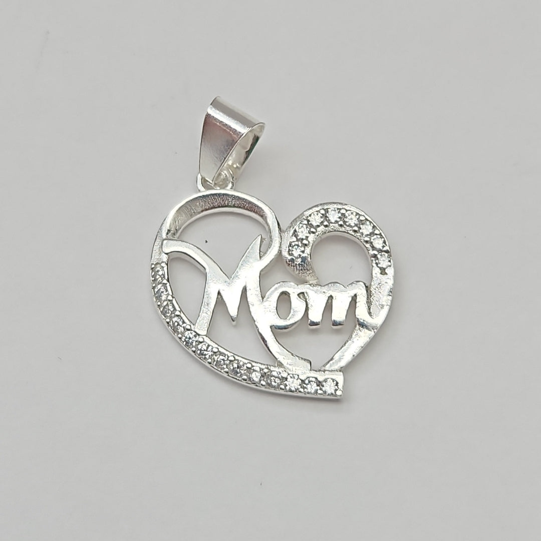 DIJE CORAZON C/CIRCONIAS PLATA .925 3.1 GR (NUEVO)