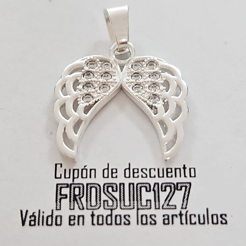 DIJE ALAS C/CIRCONIAS PLATA .925 2.2 GR (NUEVO)