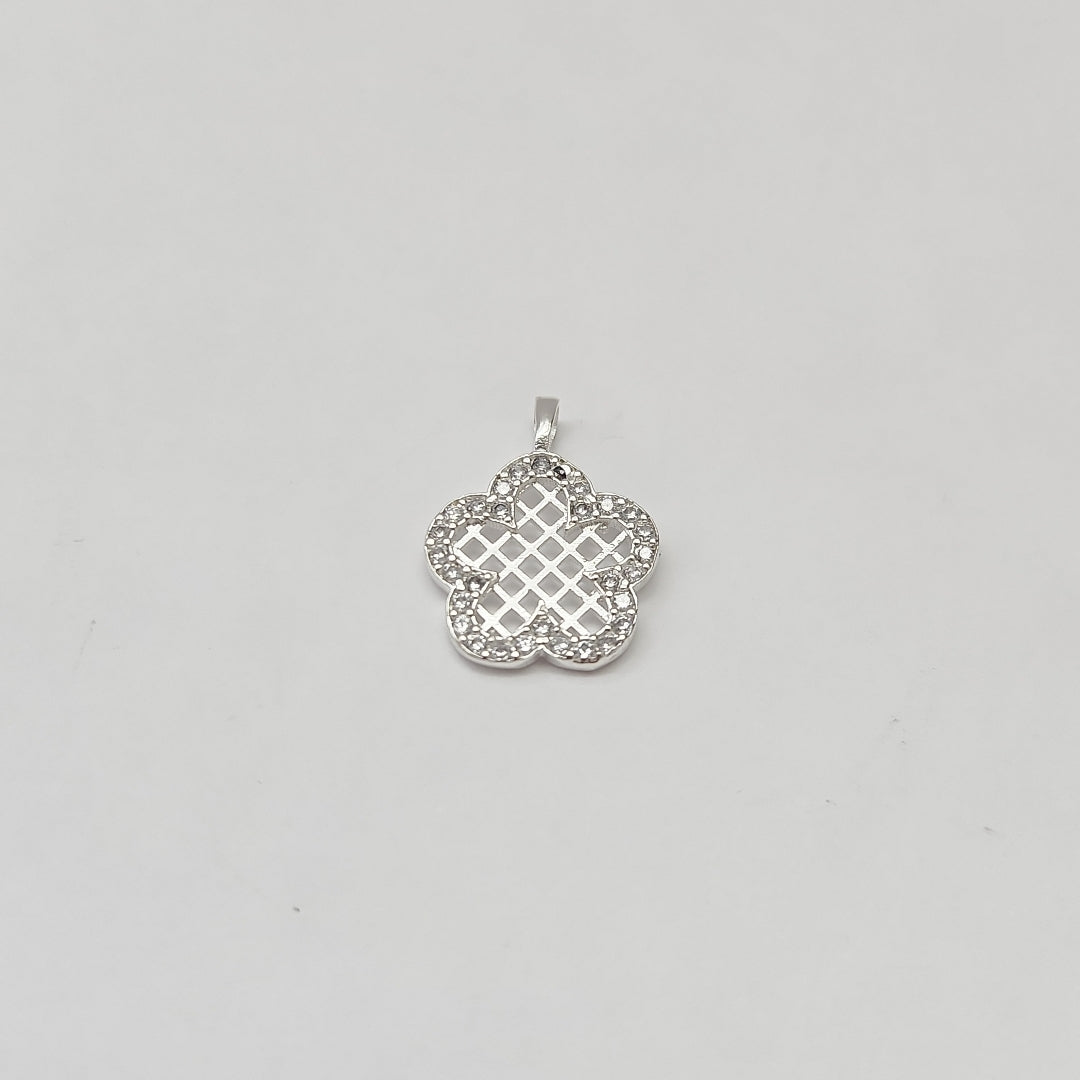 DIJE FLOR CON CIRCONIAS PLATA .925 1.7 GR (NUEVO)