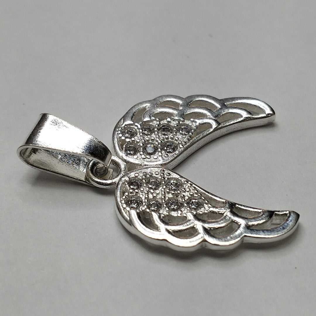 DIJE ALAS C/CIRCONIAS PLATA .925 2.4 GR (NUEVO)