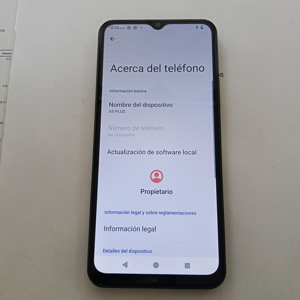 CELULAR ACER SOSPIRO A5 PLUS (2026) 128 GB 6 GB RAM (SEMINUEVO)