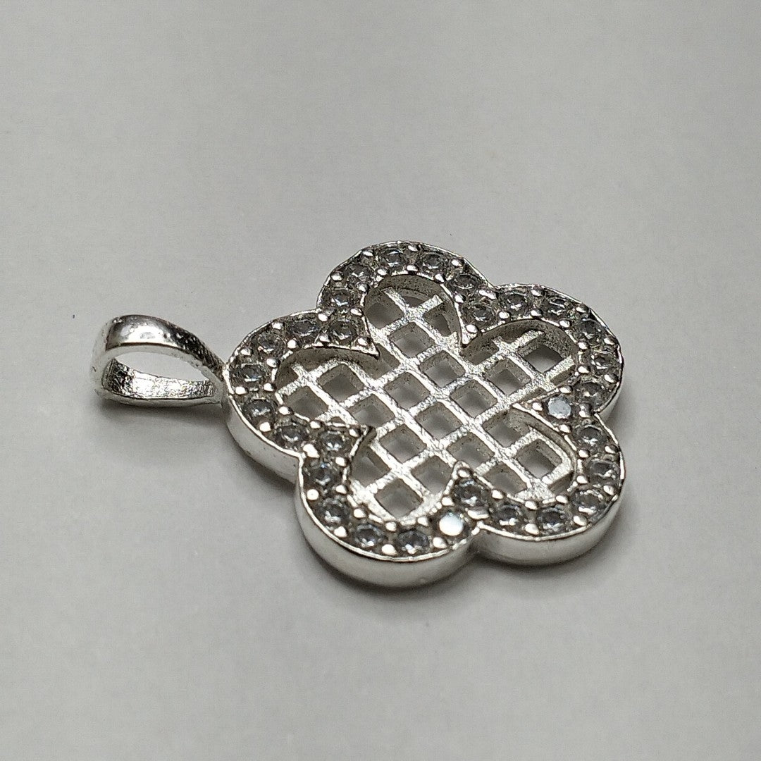 DIJE FLOR CON CIRCONIAS PLATA .925 1.7 GR (NUEVO)