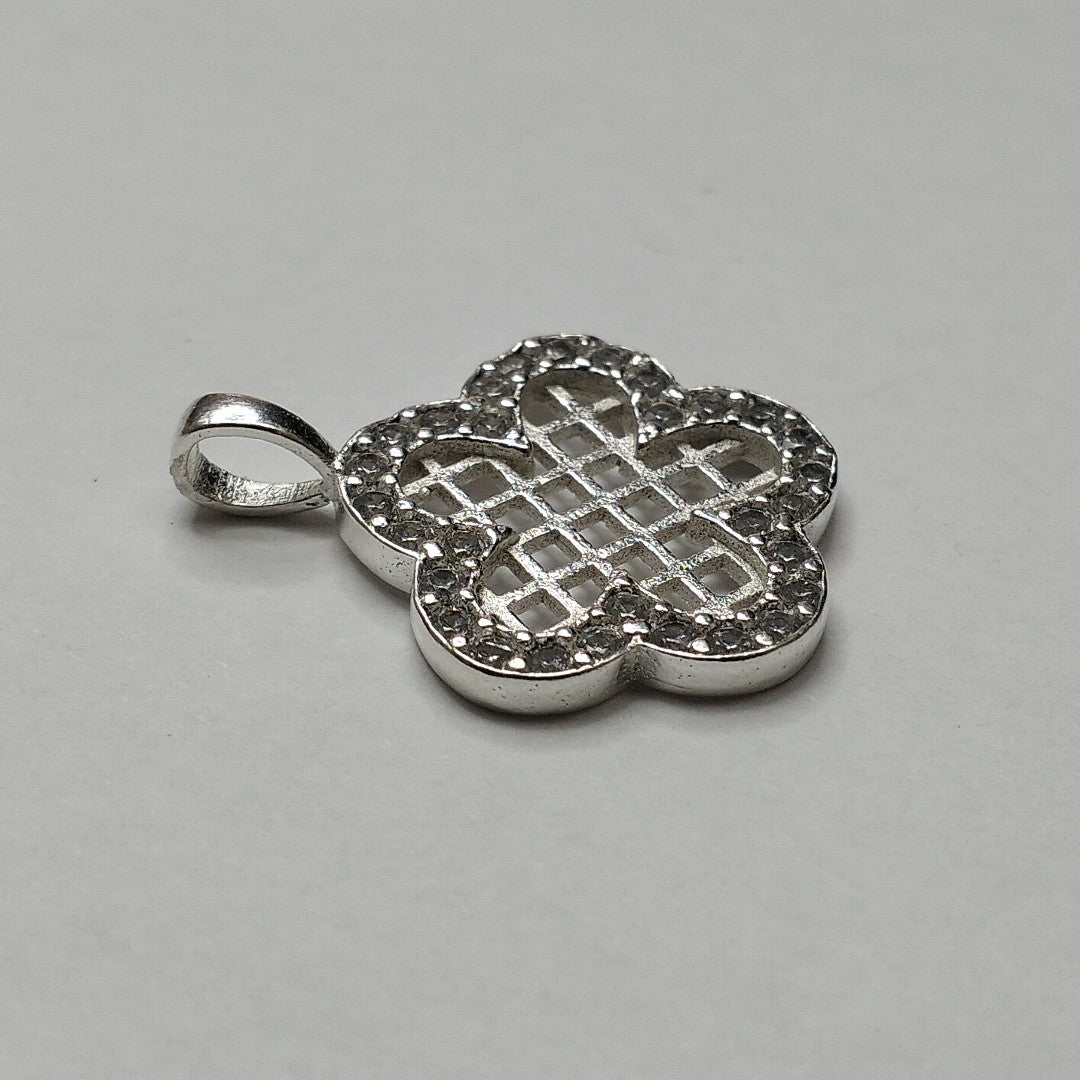 DIJE FLOR CON CIRCONIAS PLATA .925 1.7 GR (NUEVO)