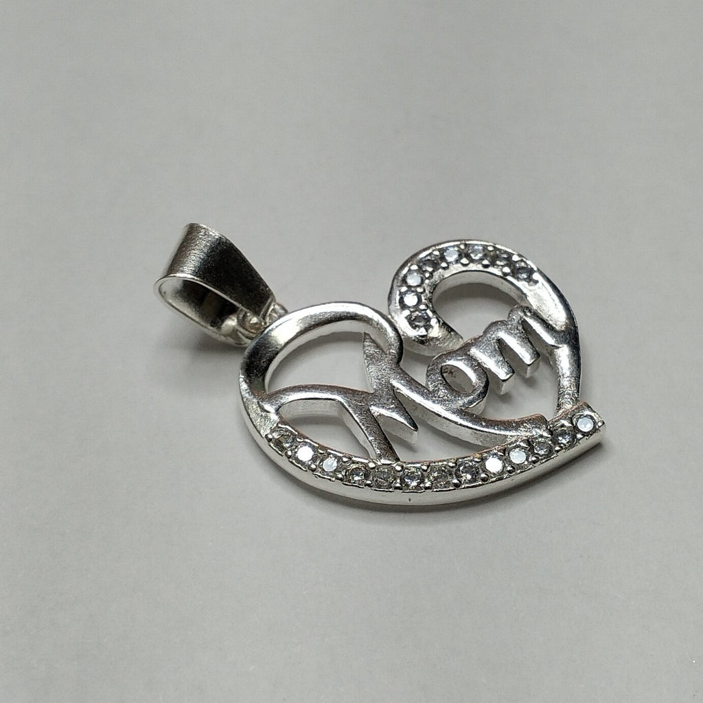 DIJE CORAZON C/CIRCONIAS PLATA .925 3.1 GR (NUEVO)