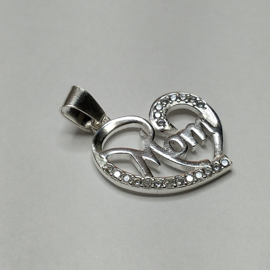 DIJE CORAZON C/CIRCONIAS PLATA .925 3.1 GR (NUEVO)