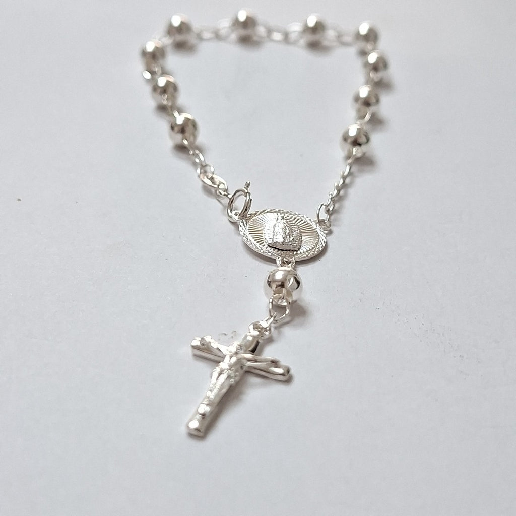 PULSERA TIPO ROSARIO PLATA .925 18 CM 4.22 GR (NUEVO)