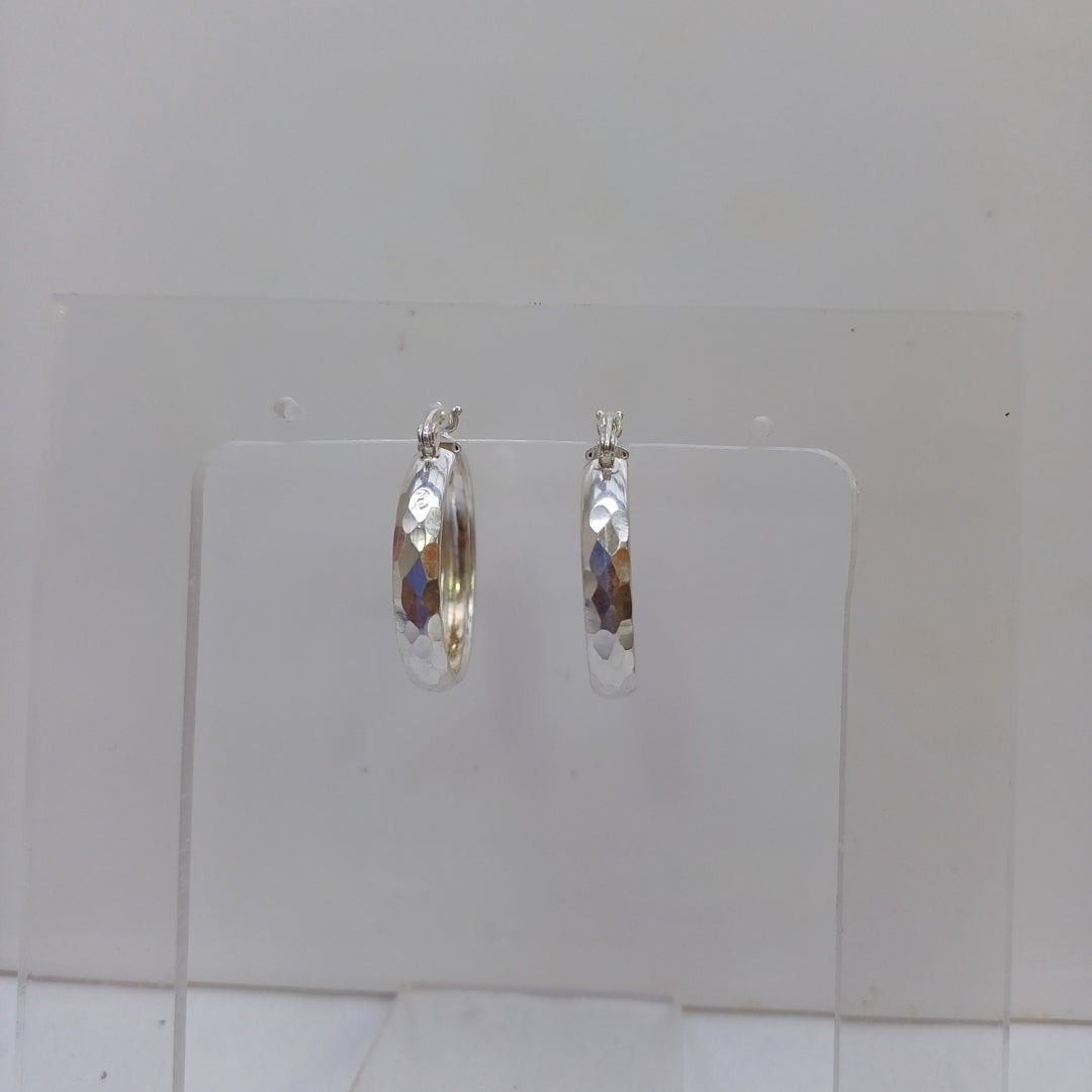 ARETES ARRACADAS FACETADAS PLATA .925 2.6 GR (NUEVO)
