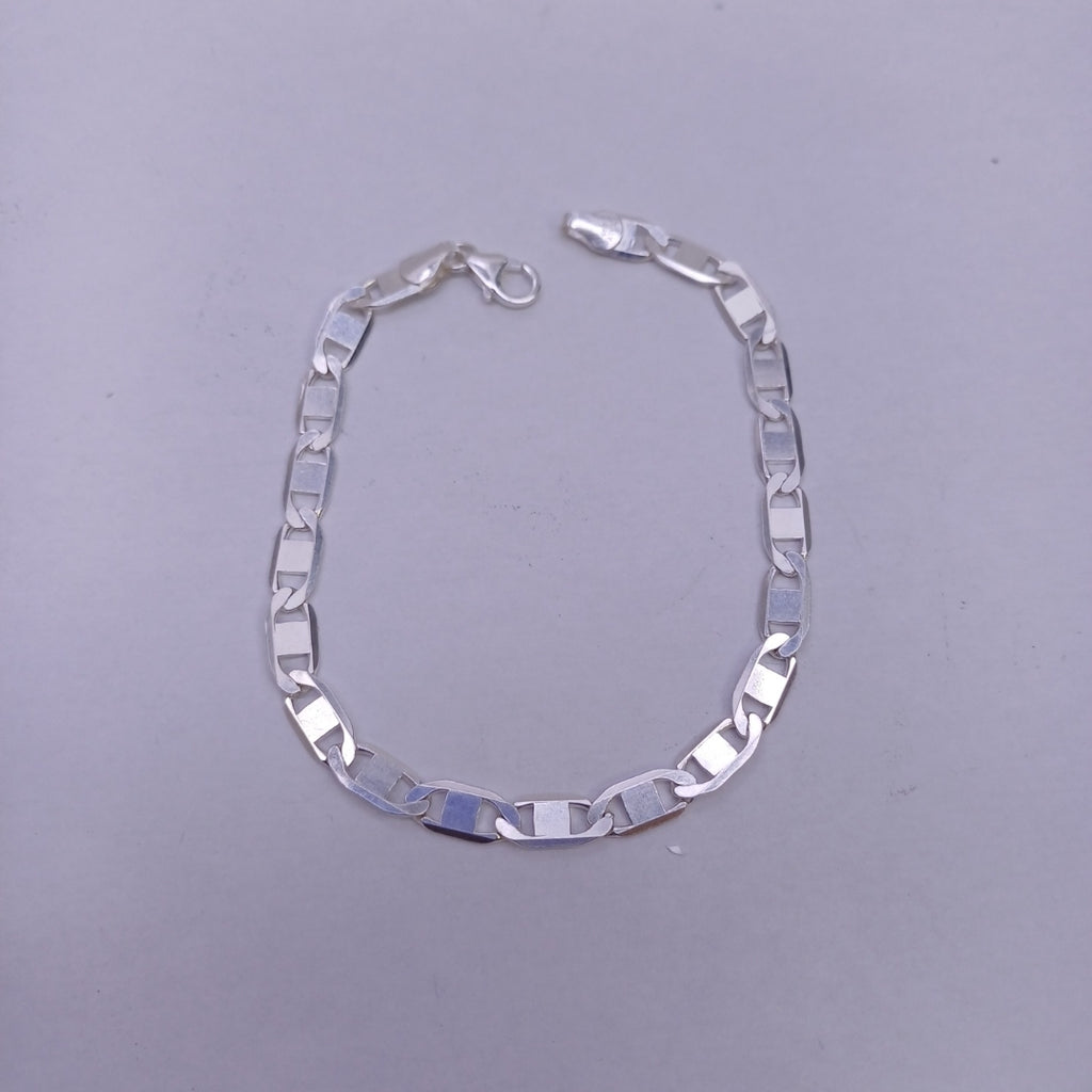 PULSERA TEJIDO ESPEJO PLATA .925 21 CM 7.5 GR (NUEVO)