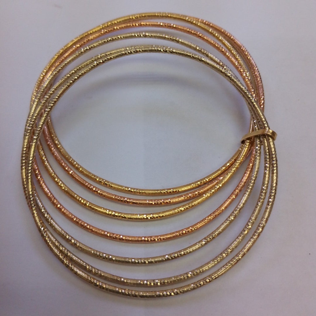 SEMANARIO DE PULSERAS ORO COMBINADO 14 K 28 GRMS (SEMINUEVO)