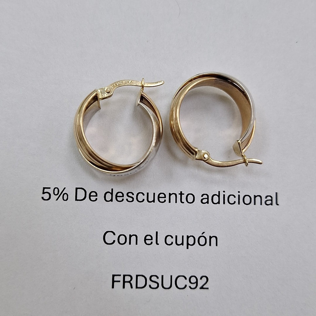 ARRACADAS PAR ORO COMBINADO 10 K 2.9 GRMS (SEMINUEVO)