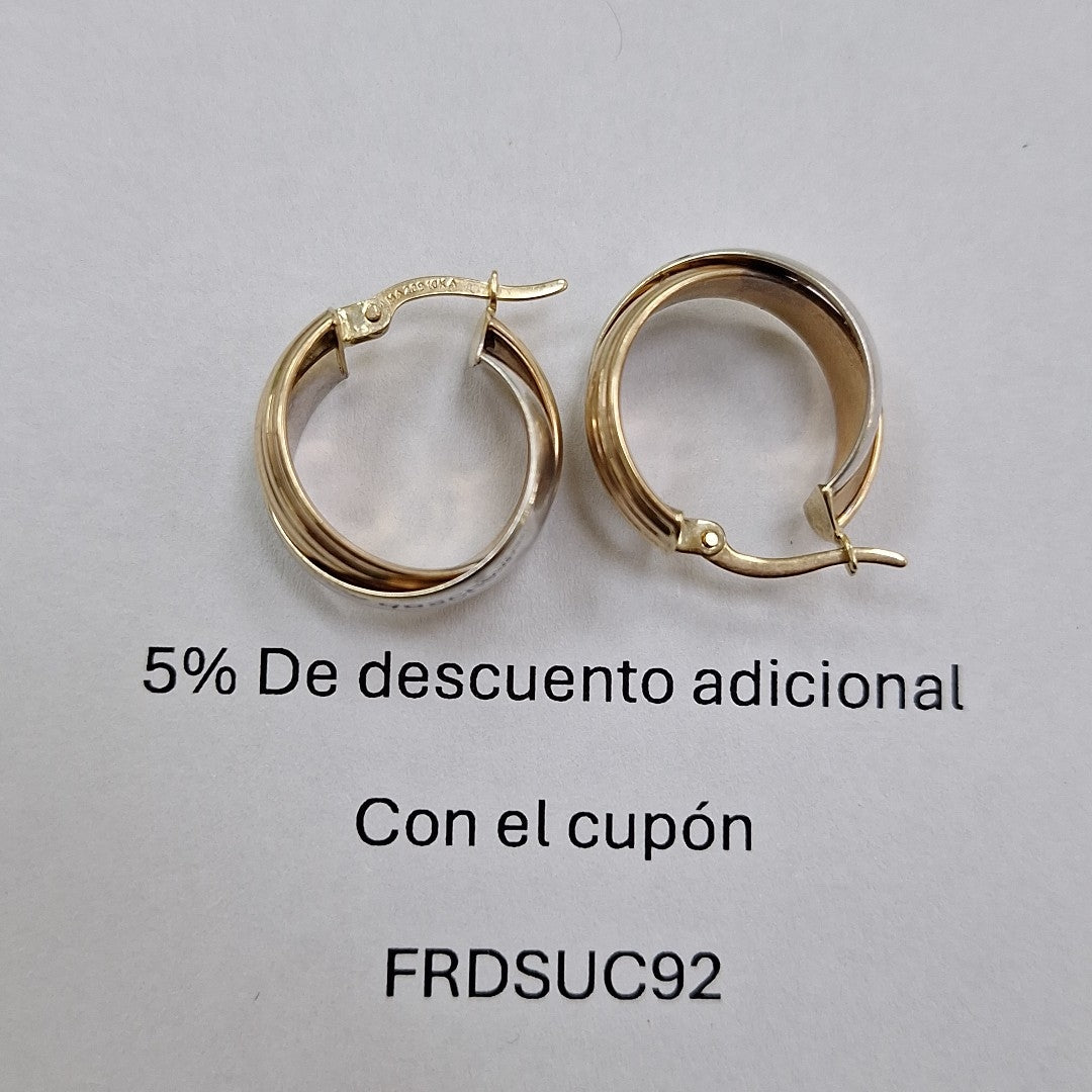ARRACADAS PAR ORO COMBINADO 10 K 2.9 GRMS (SEMINUEVO)