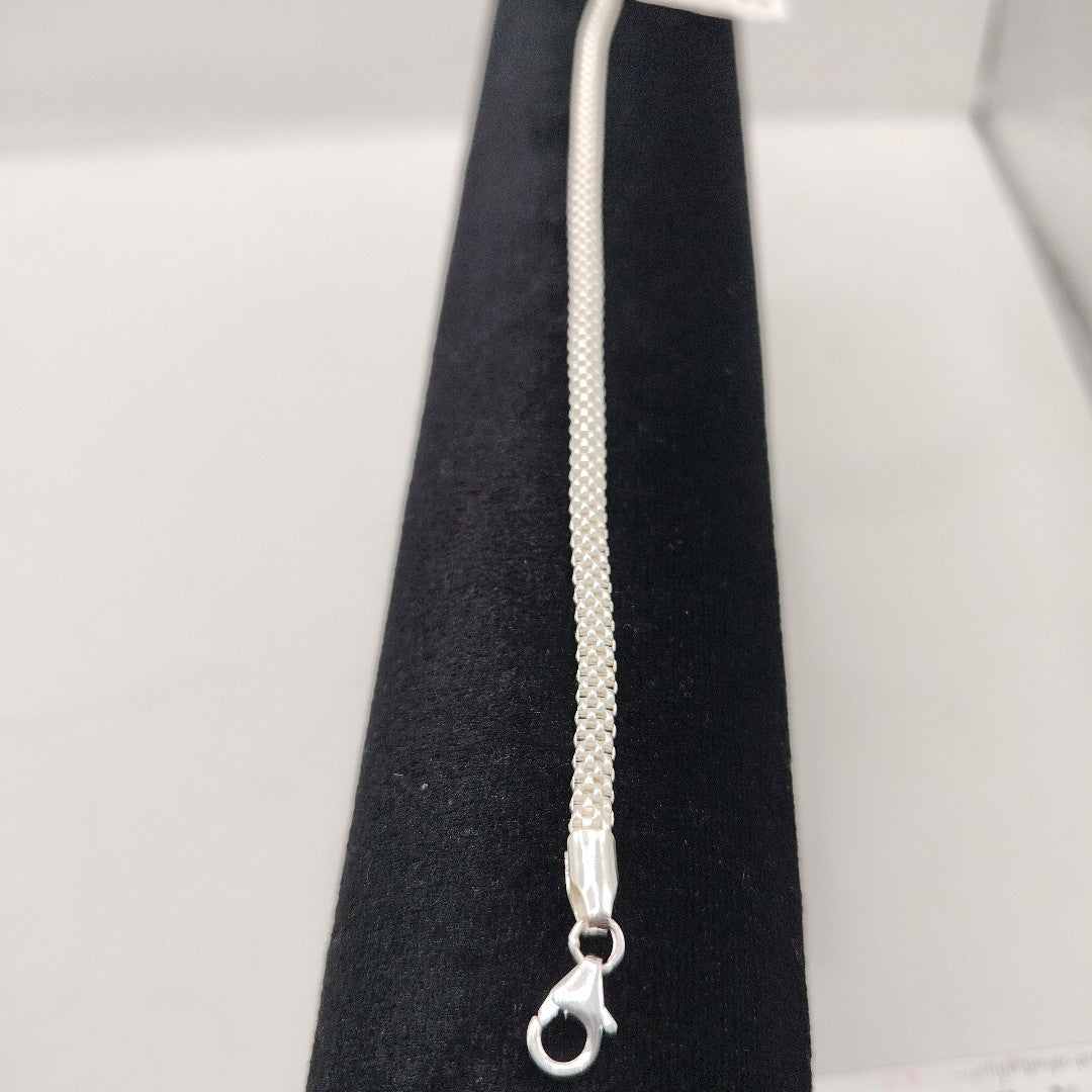 PULSERA TEJIDO ESPECIAL PLATA .925 18 CM 4.9 GR (NUEVO)