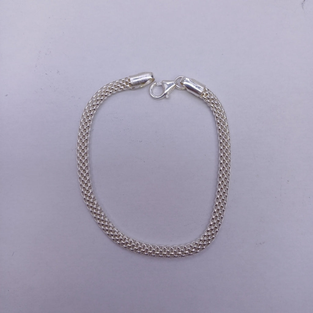 PULSERA TEJIDO ESPECIAL PLATA .925 18 CM 4.9 GR (NUEVO)