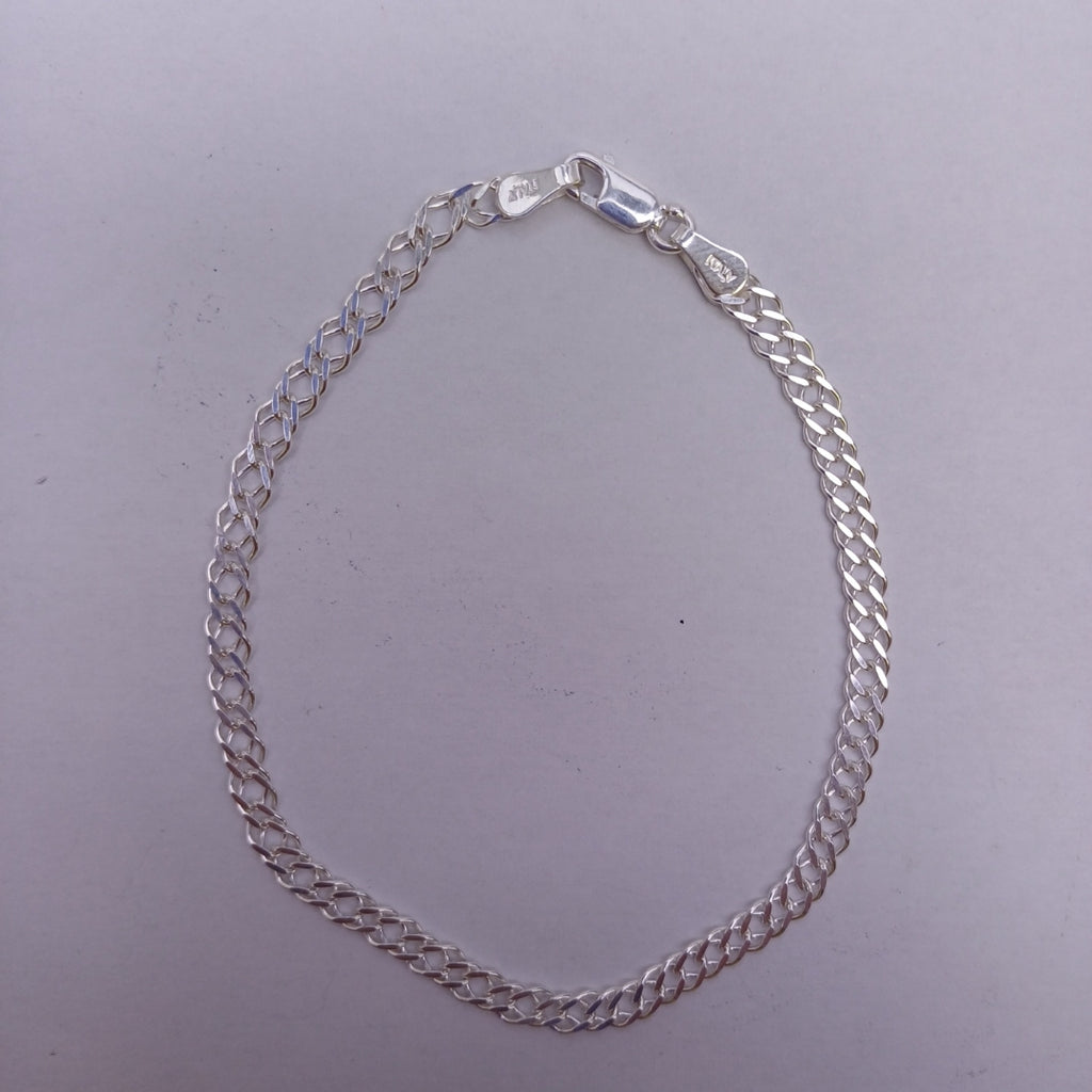 PULSERA DOBLE ESLABON PLATA .925 18 CM 3.53 GR (NUEVO)