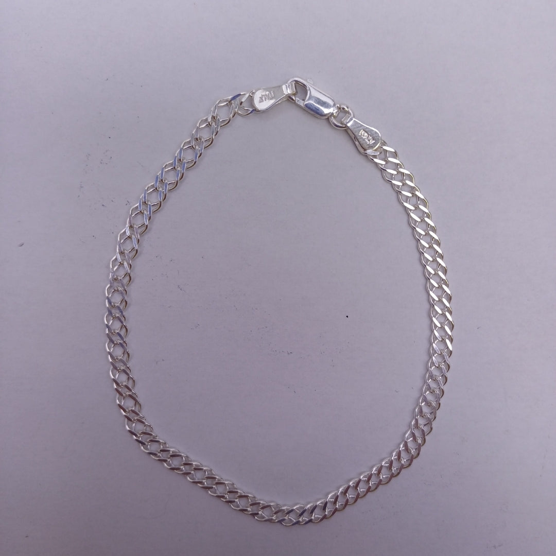 PULSERA DOBLE ESLABON PLATA .925 18 CM 3.53 GR (NUEVO)
