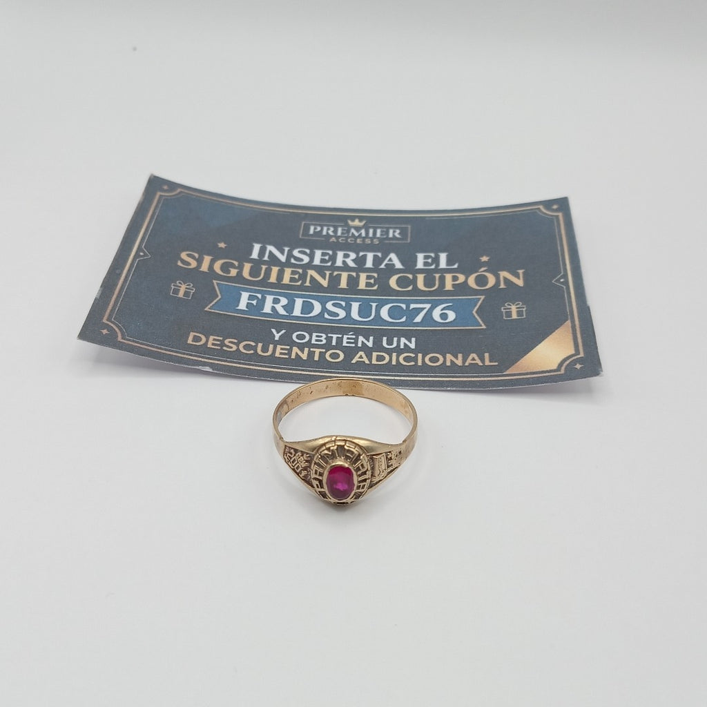 ANILLO DE GRADUACIÓN ORO 10 K 2.8 GRMS (SEMINUEVO)