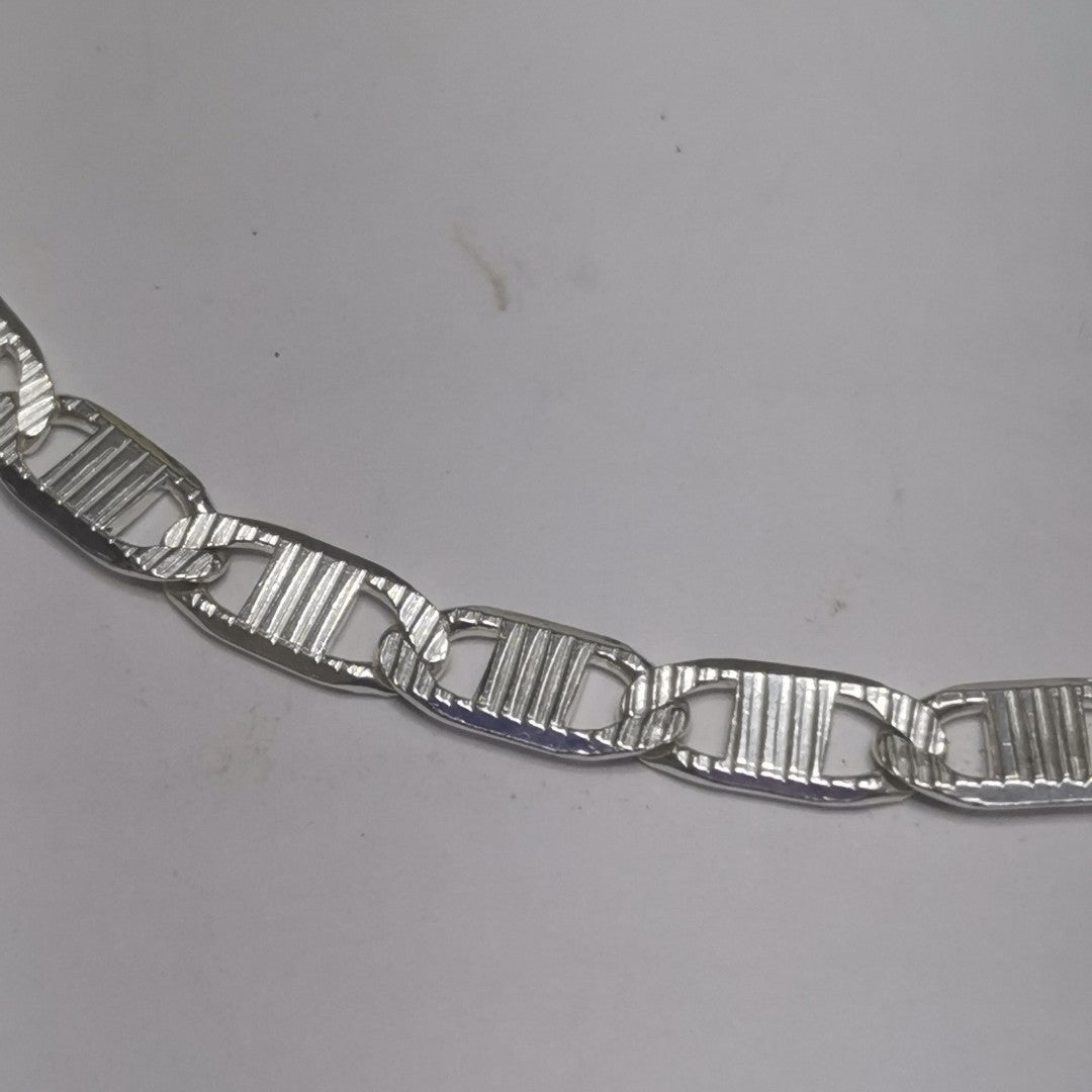 PULSERA TEJIDO ESPEJO PLATA .925 21 CM 7.8 GR (NUEVO)