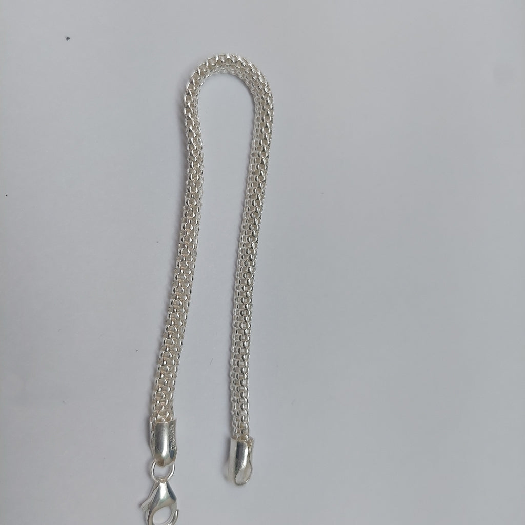 PULSERA TEJIDO ESPECIAL PLATA .925 18 CM 4.9 GR (NUEVO)