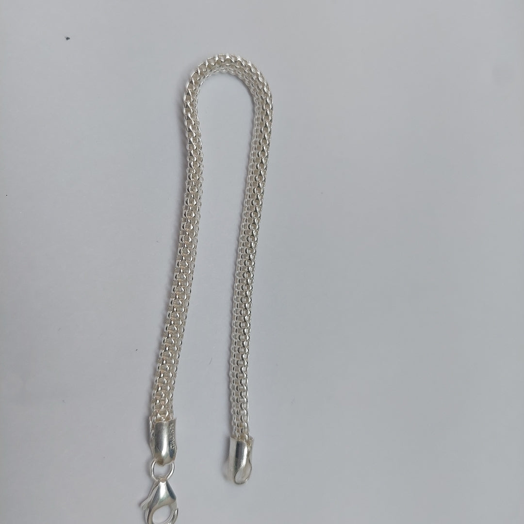 PULSERA TEJIDO ESPECIAL PLATA .925 18 CM 4.9 GR (NUEVO)