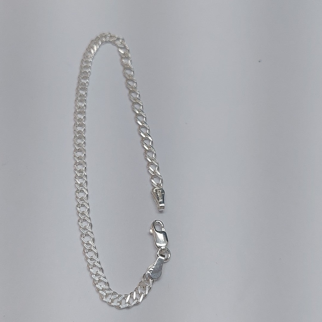 PULSERA DOBLE ESLABON PLATA .925 18 CM 3.53 GR (NUEVO)