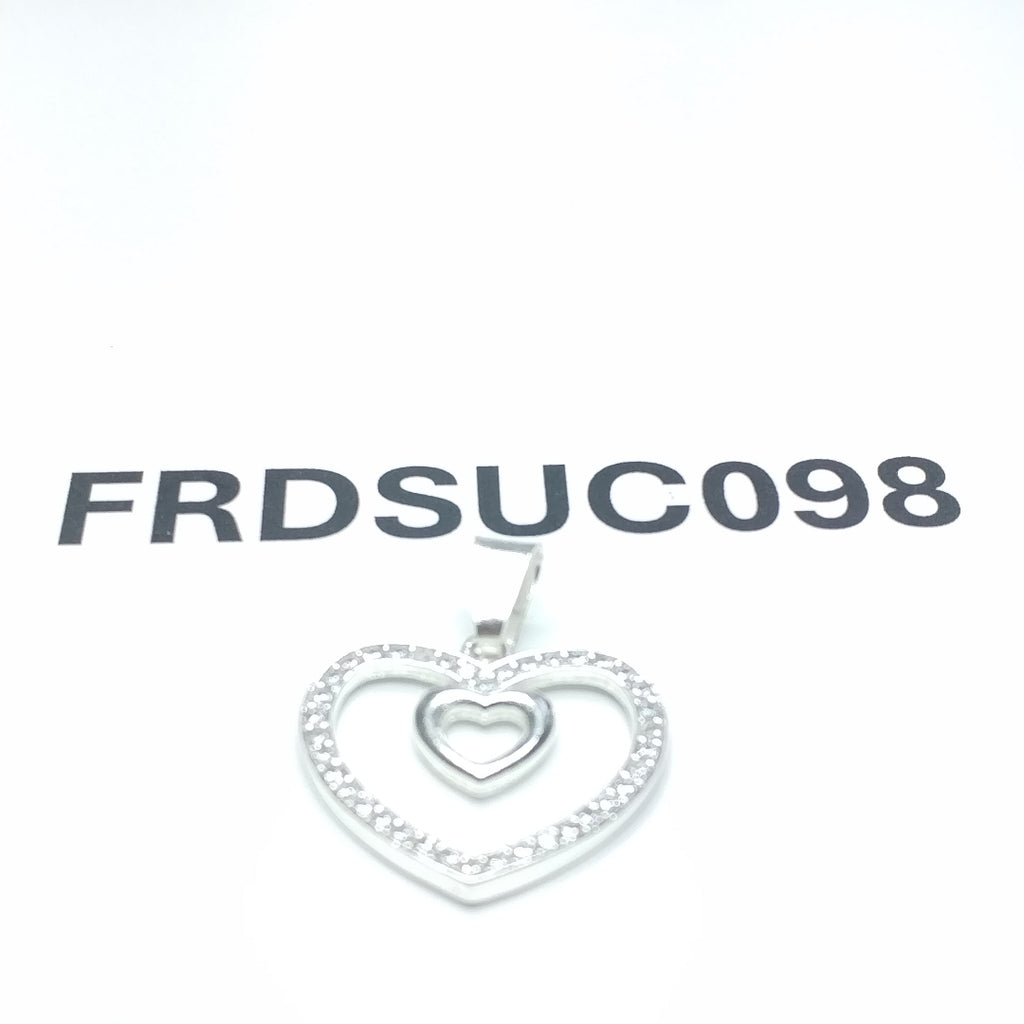 DIJE CORAZON C/CIRCONIAS PLATA .925 2.7 GR (NUEVO)