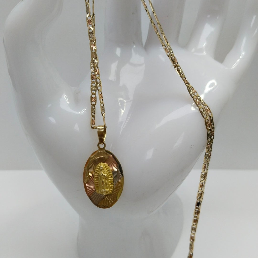 CADENA, MEDALLA RELIGIOSA ORO 10 K 4.9 GRMS (SEMINUEVO)