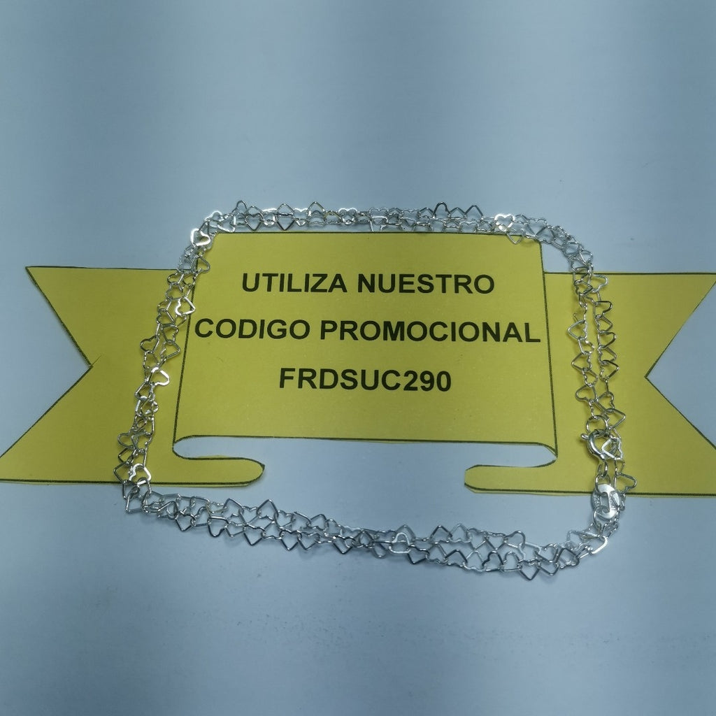 CADENA CORAZONES PLATA .925 50 CM 2.52 GR (NUEVO)