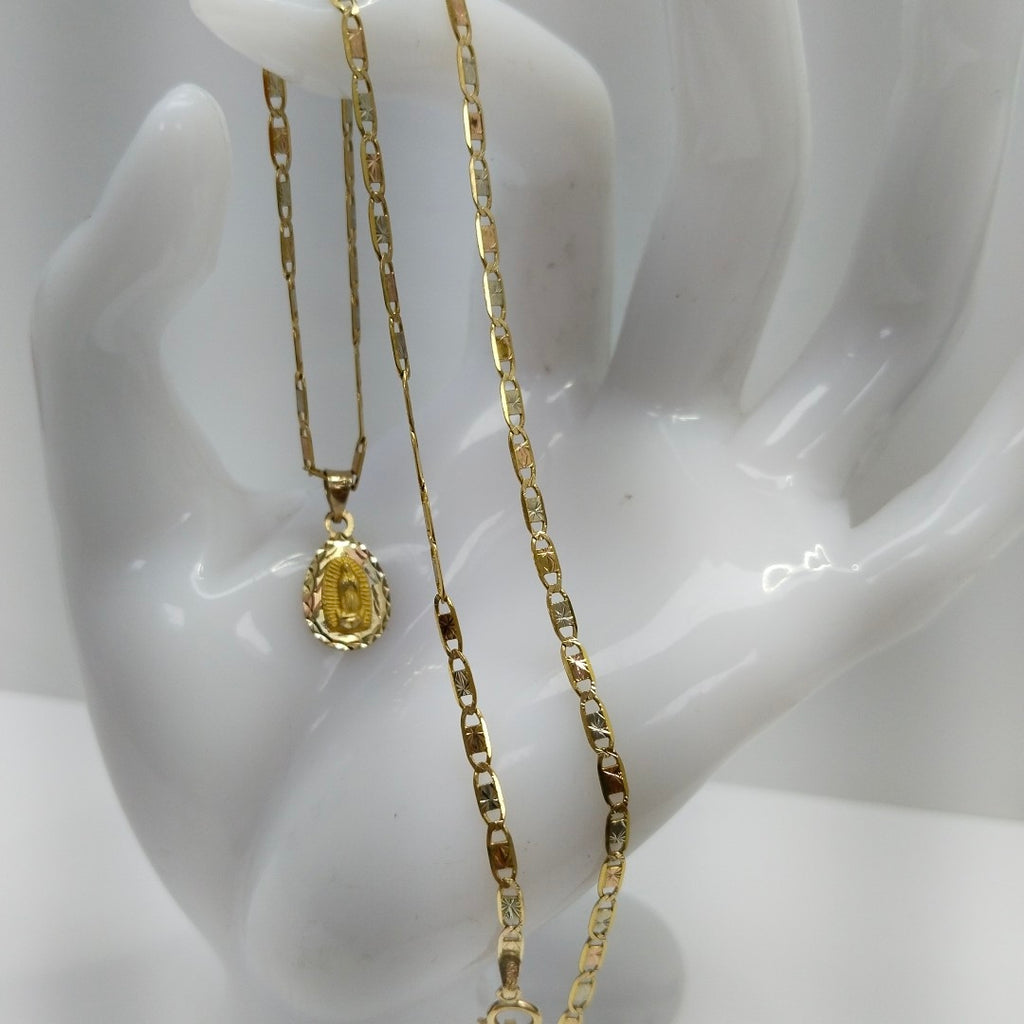 CADENA, MEDALLA RELIGIOSA ORO 10 K 3.5 GRMS (SEMINUEVO)