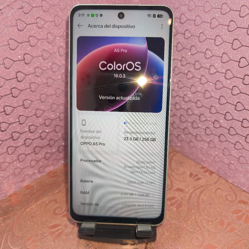 CELULAR OPPO A5 PRO CPH2711 (2025) 256 GB 8 GB RAM (SEMINUEVO)
