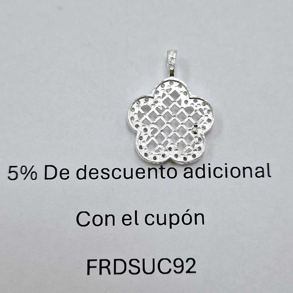 DIJE FLOR CON CIRCONIAS PLATA .925 1.8 GR (NUEVO)