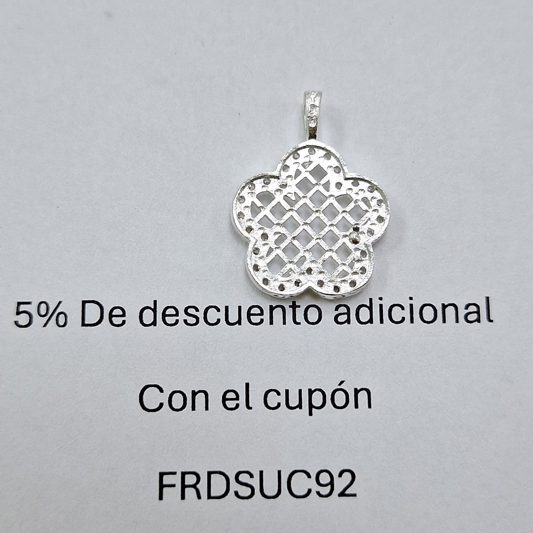 DIJE FLOR CON CIRCONIAS PLATA .925 1.8 GR (NUEVO)