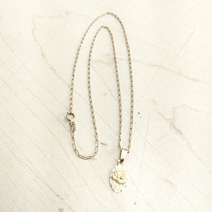 CADENA, MEDALLA RELIGIOSA ORO 14 K 2.6 GRMS (SEMINUEVO)
