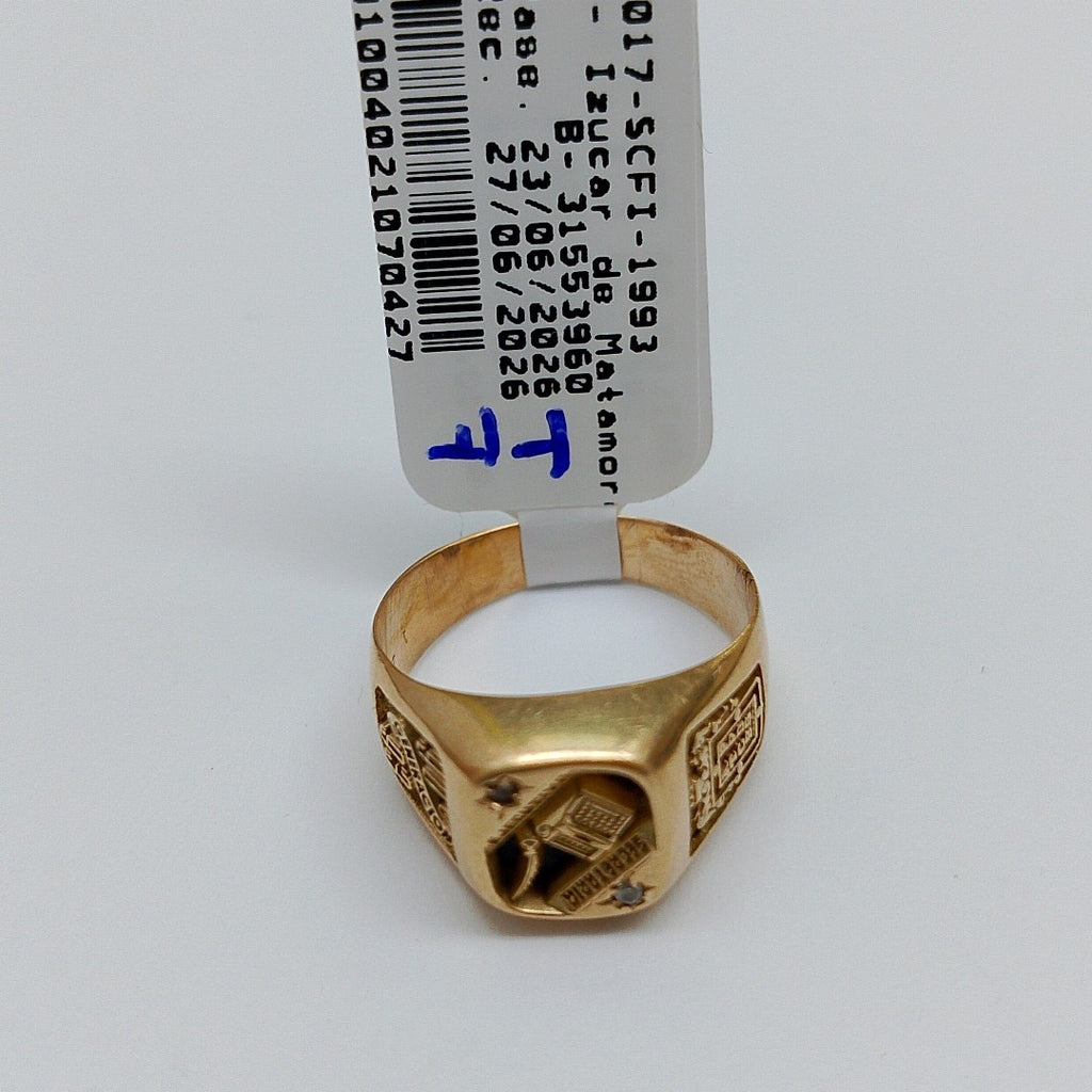 ANILLO DE GRADUACIÓN ORO 14 K 4.4 GRMS (SEMINUEVO)