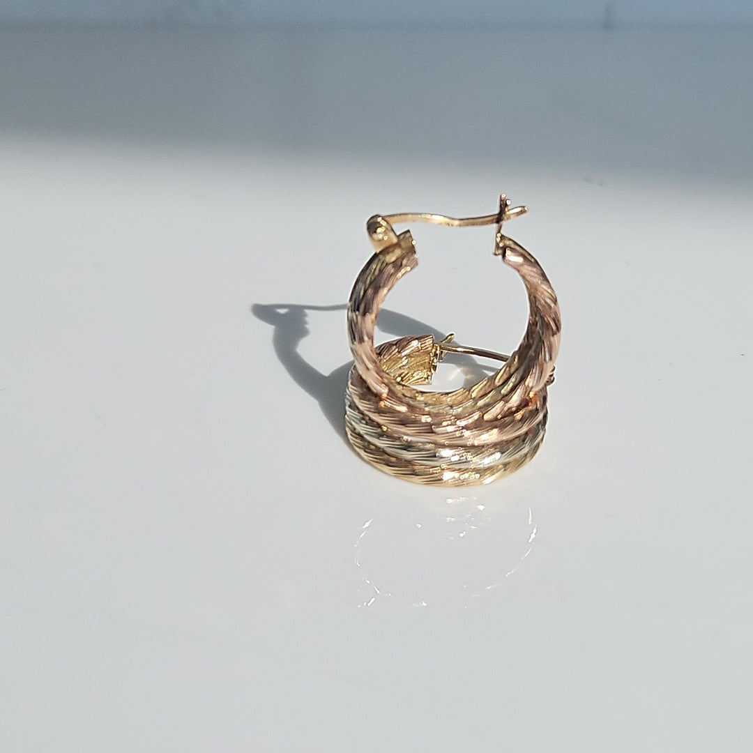 ARRACADAS PAR ORO COMBINADO 10 K 3,30 GRMS (SEMINUEVO)