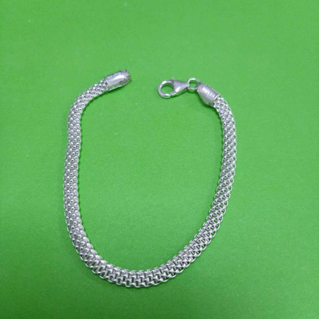 PULSERA TEJIDO ESPECIAL PLATA .925 18 CM 4.8 GR (NUEVO)